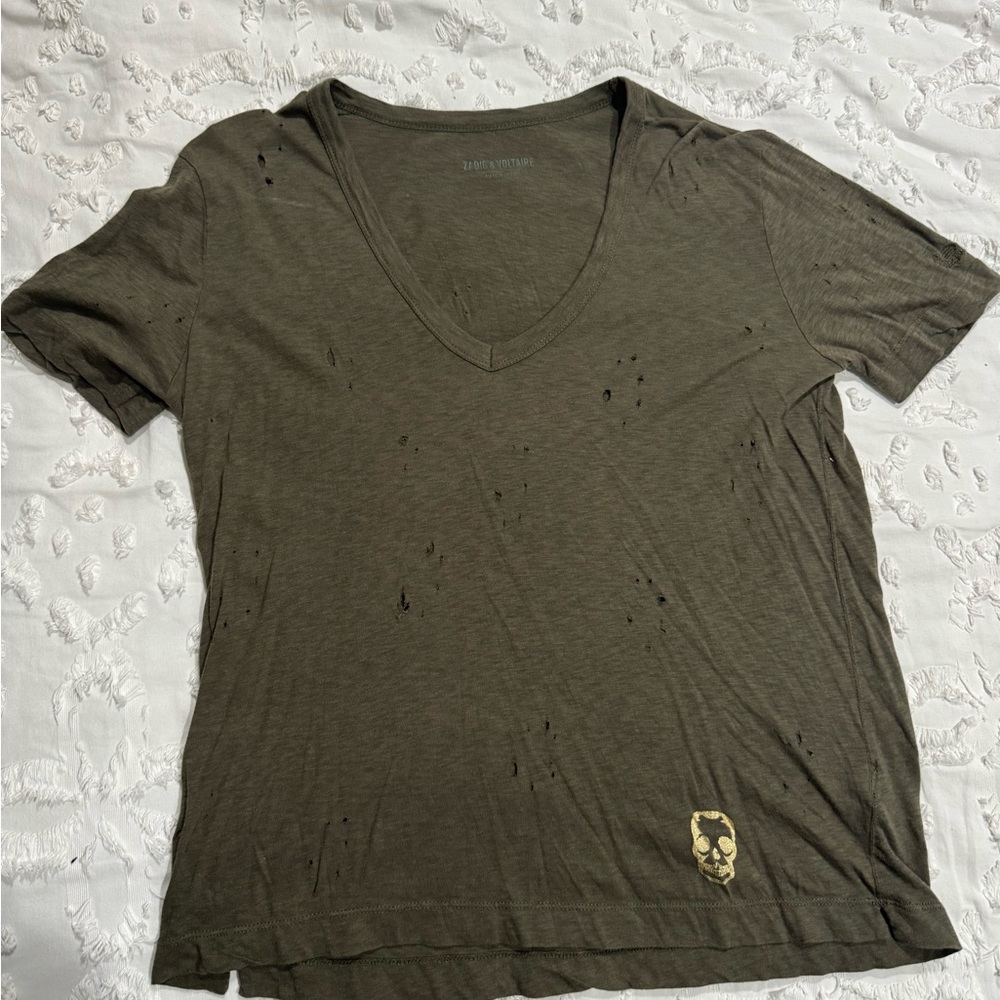 Zadig and Voltaire women’s army green t-shirt